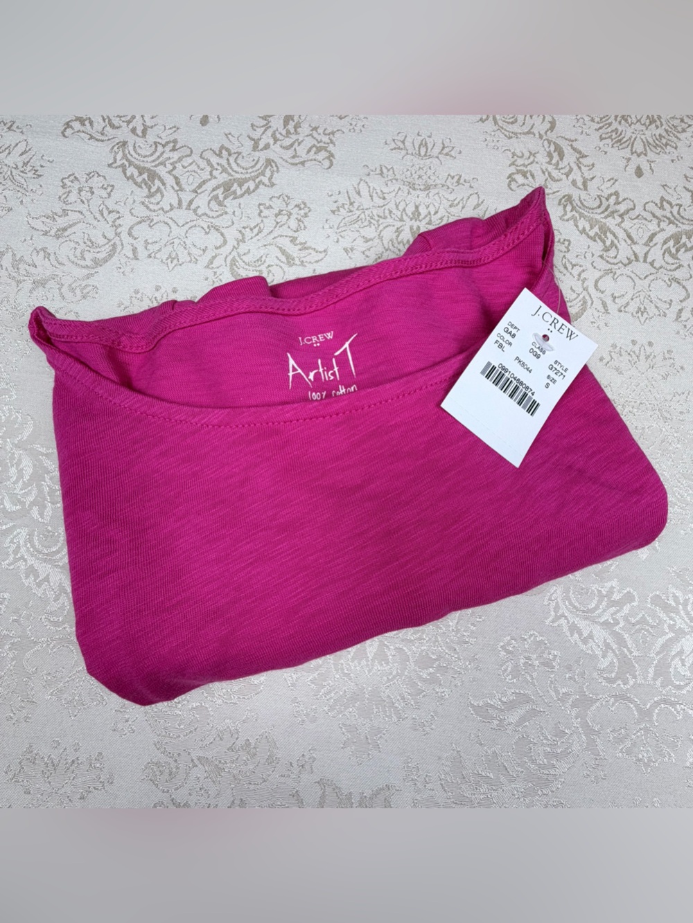 J Crew NWT Artist Tee in Bright Pink, Small